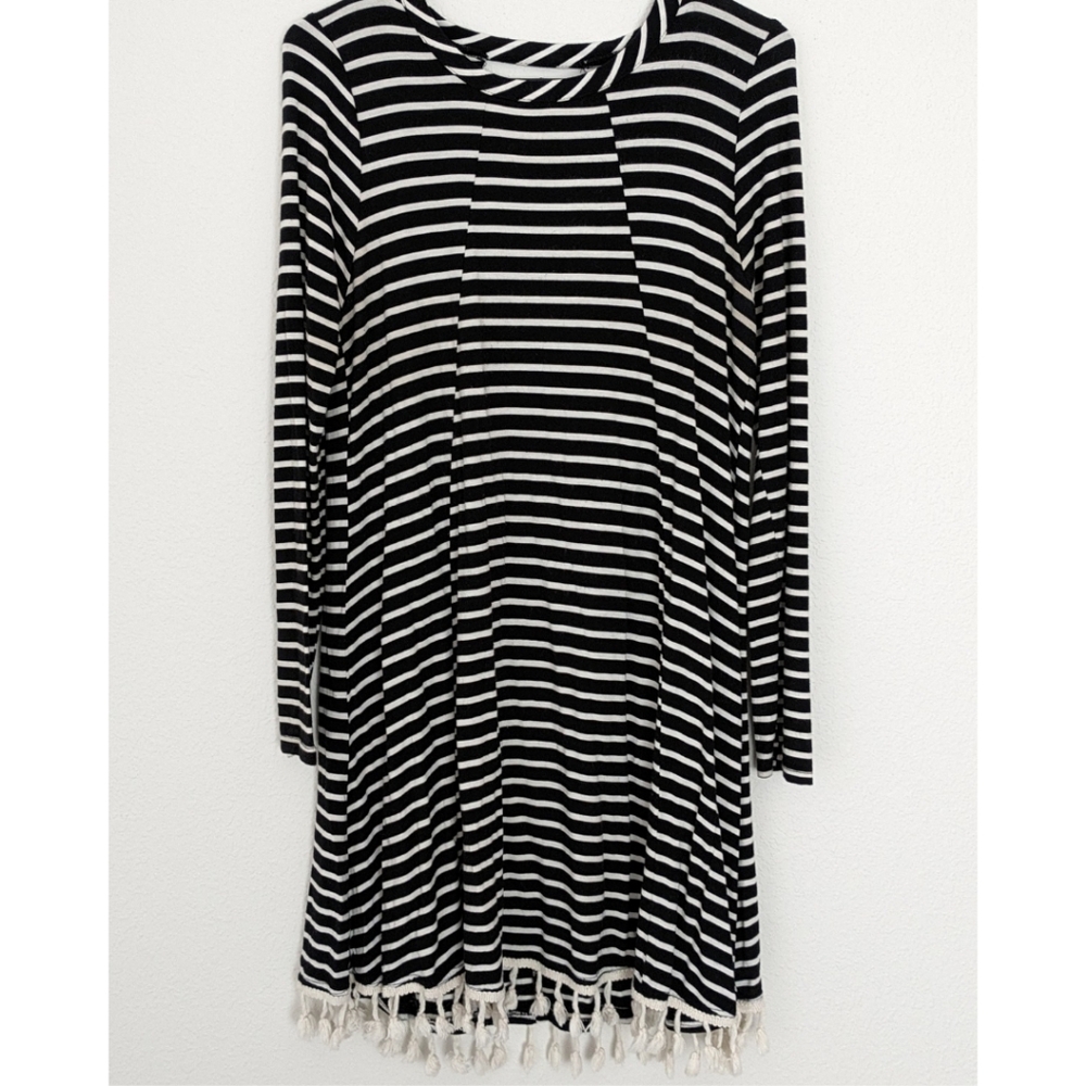 Striped Fringe Dress